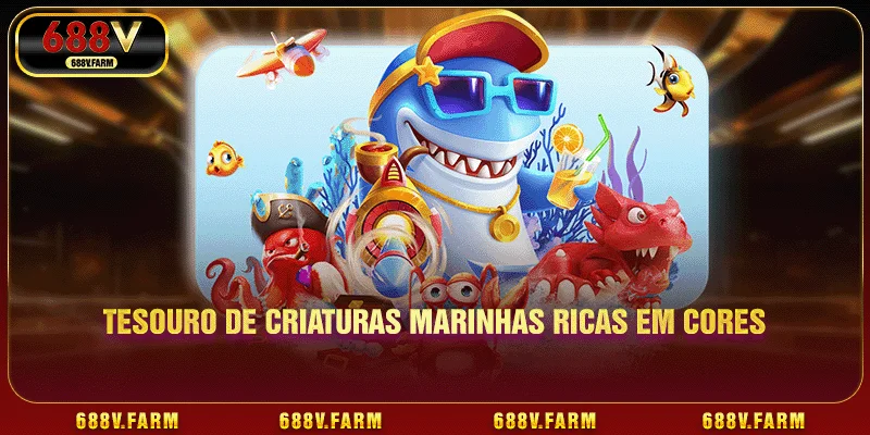 Tesouro de criaturas marinhas ricas em cores